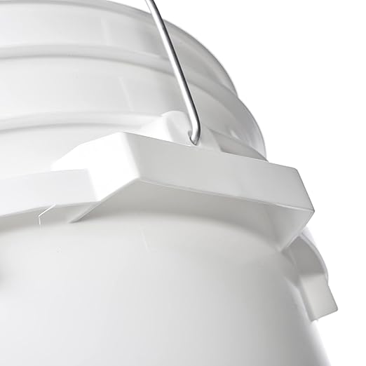 Hudson Exchange 7 Gallon (2 Pack) Large Bucket Pail Container with Easy Peel Lid, Food Grade BPA Free HDPE, White, (2032+2212-2)