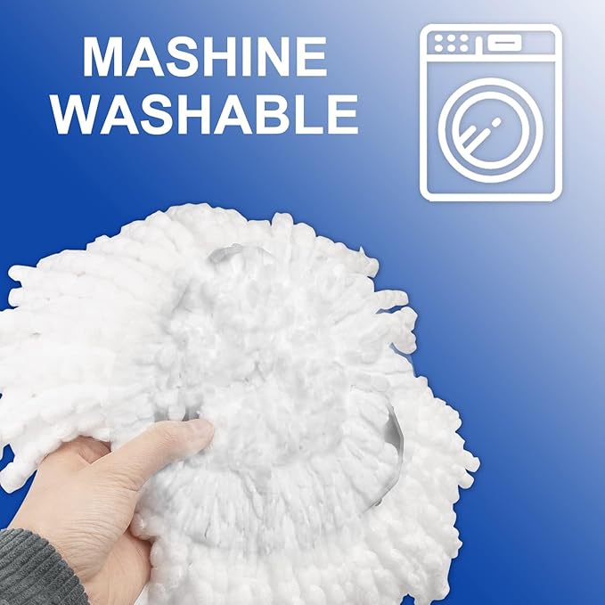 4 Pack Mop Head Replacement Compatible with O Cedar Mop Replace Head EasyWring 1-Tank, Microfiber Spin Mops Refills, Easy Cleaning