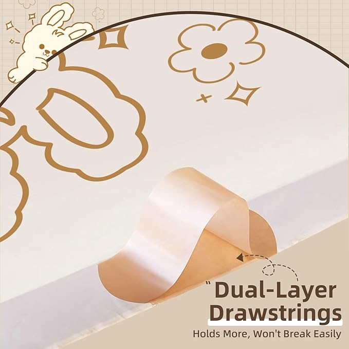 13 Gallon Trash Bags Drawstring, 50 Count Tall Kitchen Trash Bags, Sturdy Large Trash Bags, Cute Rabbit Printed Garbage Bags 13 Gallon Tall Kitchen, Tear Resistant Kitchen Garbage Bags for Kitchen