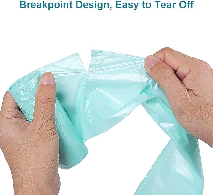 1.2 Gallon Biodegradable Trash Bags Small Trash Bags Unscented Garbage Bags Compostable Wastebasket Can Liners for Bathroom,Home, Office , Baby diaper(Emerald, 125 Count (Pack of 1))