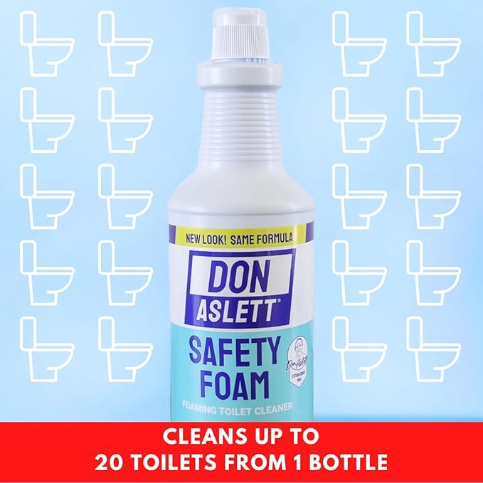 Don Aslett's Complete Toilet Cleaning Set | Includes 32 oz Toilet Cleaner, Convenient Cleaning Caddy, Johnny Mop Toilet Brush, and Pumice Stone for Tough Stains