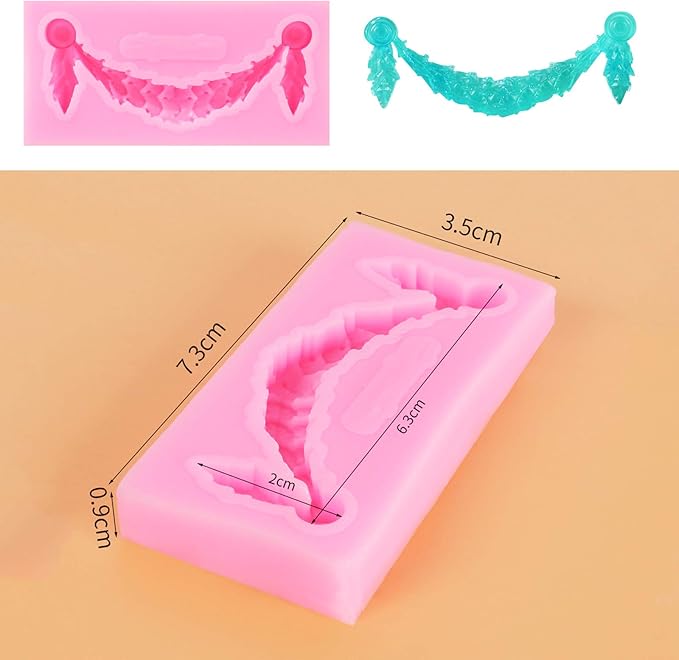 Rainmae Baroque Style Curlicues Scroll Lace Fondant Silicone Mold for Filigree Mold 3D Sculpted Flower Cake Border Decoration, Cupcake Topper, Jewelry, Polymer Clay, Crafting Projects