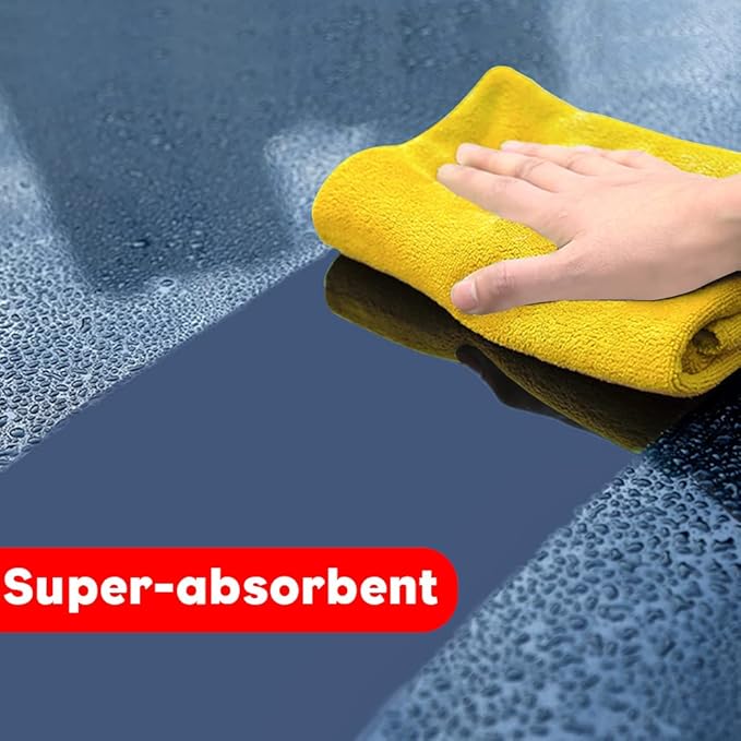 Microfiber Cleaning Cloths Softer Highly Absorbent Reusable 16"x12" Pack of 6 (Green Blue Orange) Lint Free Streak Free for House Kitchen Car Glass Stainless Steel Window