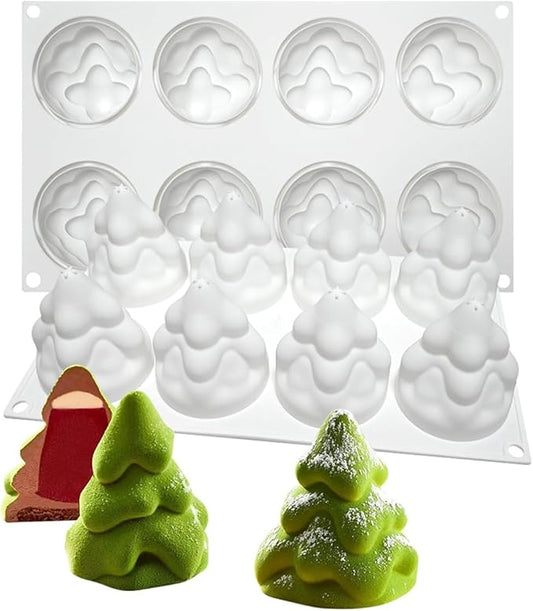 TUKE Christmas Tree Silicone Molds,Chocolate Fondant Cake Molds, 3D Non-Stick Food Grade Silica Gel Mould for Candies, Chocolate, Ice Cube DIY Tools (Christmas Tree I)