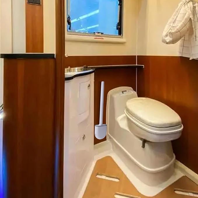 RV Toilet Bowl Brush 2pcs, Toilet Brush Silicone Won't Damage Toilets, Wall Mounted Toilet Brush-Anti-Roll, Anti-Drip Design, Suitable for RV Travel Trailers and Campers, Made by RVers for RVers (2)