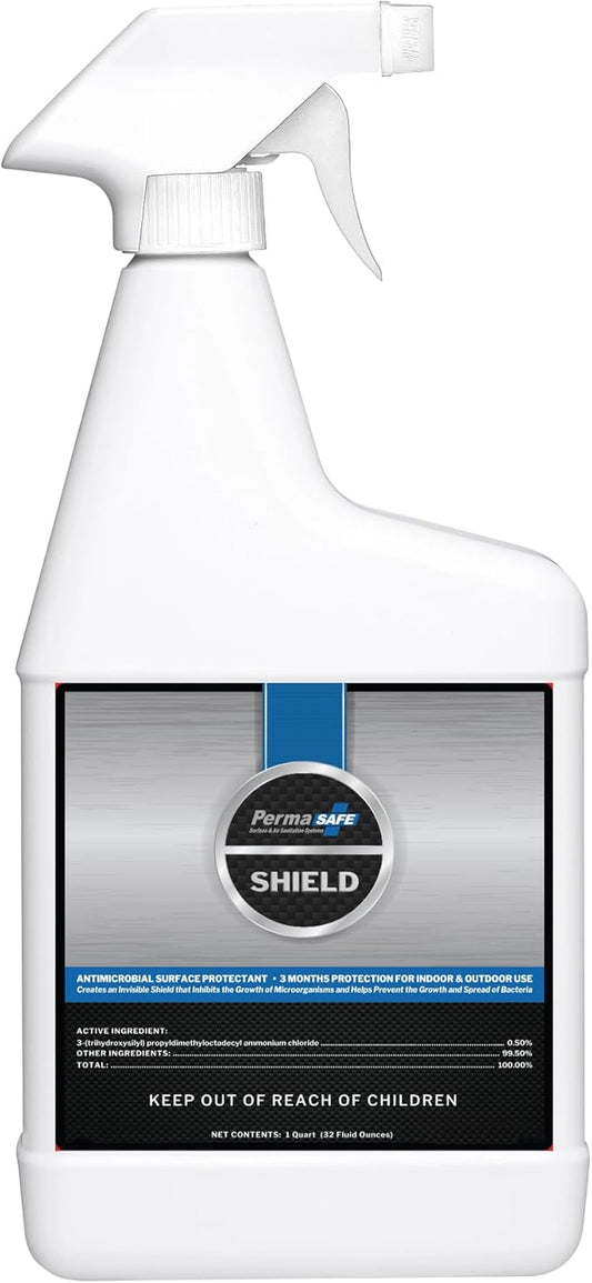 PermaSafe SHIELD, 90-Day Antimicrobial Surface Protectant; Mold, Mildew, Fungi, Algae and Odor Inhibitor, and More. (32 Oz.)