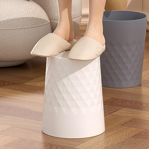 Small Bathroom Trash Can 2 Pack 1.8 Gallon Garbage Can Waste Basket Recycling Bin for Dorms Bedrooms Offices Kitchens, Black White