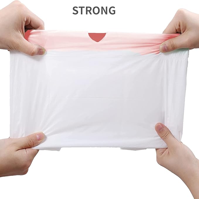 Trash Bags, 2.6 Gallon, 200 Count, Drawstring, Odorless, Extra Thick, White Plastic, Food Scrap Bag for Home Office Bathroom Kitchen Bins