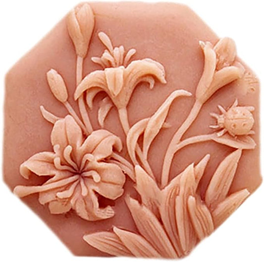 Soap Mold Silicone Soap Molds for Soap Making Craft DIY Handmade Chocolate Candy Cake Mold Hexagon Flowerr (14445)