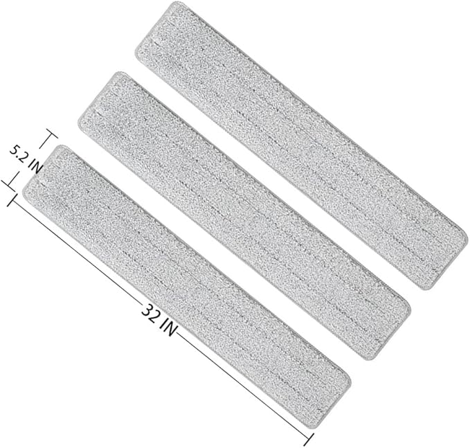 Mop Pads 32 inch Replacement 6 Pack mop Head Replacement Refills Washable Microfiber Pads Commercial Reusable Refill Fit for Most Flat Mop Frame
