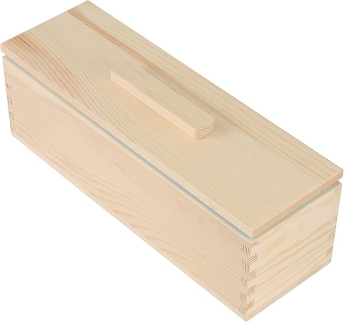 2 Pack 42oz Flexible Rectangular Silicone Soap Mold, Soap Loaf Mold with Wooden Box for Soap Making, Candle, Cake, Pudding, Chocolates, Green