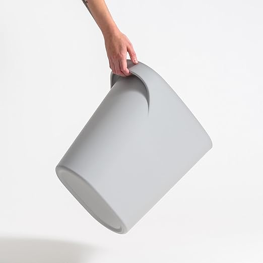 IRIS USA Small Trash Can Wastebasket with Handle, 6 Gallon / 24 Quart, 3-Pack, for Bathroom, Office, Bedroom, Under Sink, Kitchen, Garbage - Gray