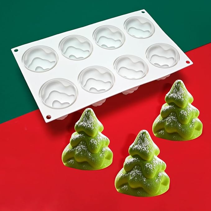 TUKE Christmas Tree Silicone Molds,Chocolate Fondant Cake Molds, 3D Non-Stick Food Grade Silica Gel Mould for Candies, Chocolate, Ice Cube DIY Tools (Christmas Tree I)