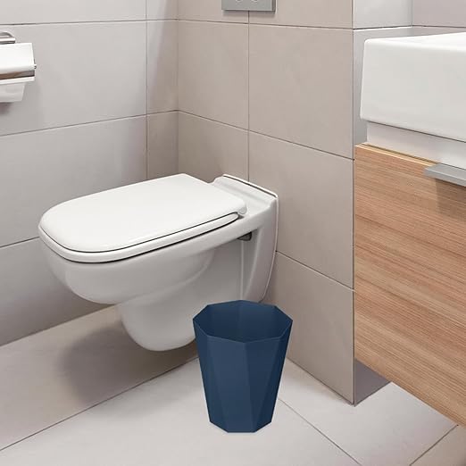 ZXJ Small Trash Can - 1.8 Gallon - Blue - Waste Basket - Garbage Bin Bathroom,Kitchen,Office,Dormitory,Camping,Kids Room