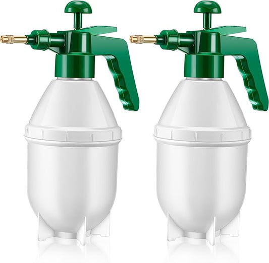 2 Pcs 50 oz Handheld Pump Spray Bottle Garden Spray Bottles Lawn Pressure Hand Pump Sprayer with Adjustable Nozzle for Chemicals Watering Weeds Garden and Car Detailing & Washing (Green)