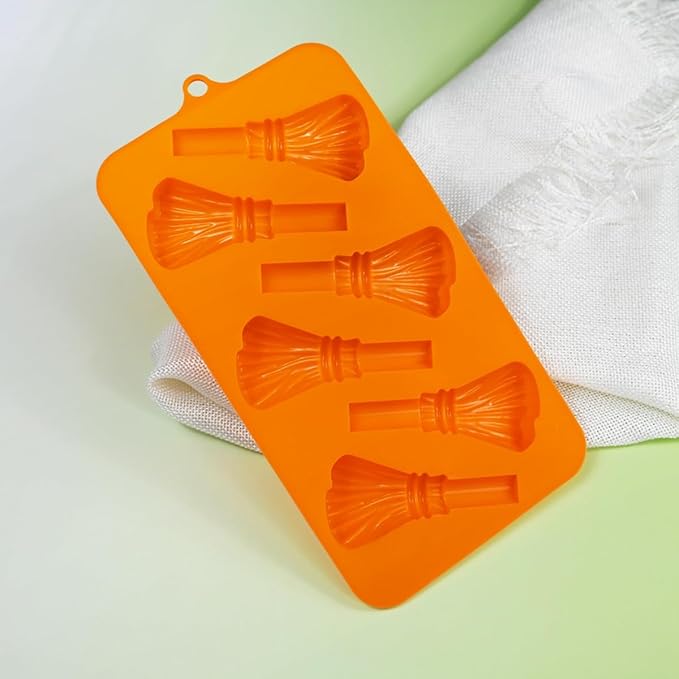 mostsom Chocolate Mold Halloween Molds Silicone for Chocolate 3D Halloween Chocolate Candy Gummy Mold Broom Shapes Mold (J_8.88X4.56X0.6 inch)