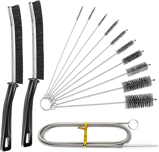 Crevice & Tube Brush Set:13-Pack Flexible Nylon Brushes for Kitchen Sink, Bathroom Tile, Car Detailing,Fridge, Lab - Women's Cleaning Kit