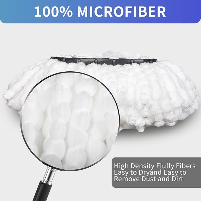 12 Pack Mop Head Replacement Compatible with O Cedar Mop Replace Head EasyWring 1-Tank, Microfiber Spin Mops Refills, Easy Cleaning