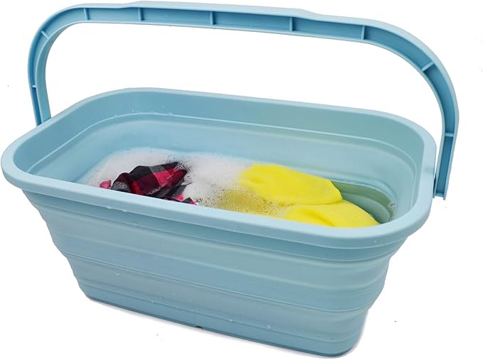 SAMMART 11.6L (3.06 Gallon) Collapsible Rectangular Handy Basket/Bucket (Sea Angel, 1)