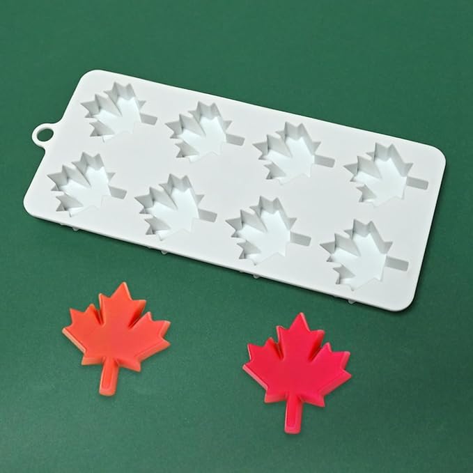 mostsom Maple Leaf Silicone Mousse Mold for Chocolate, Cake, Jelly, Truffle & Ice Cube Non-Stick Baking Molds Easy Release Baking, Candy Making (D_ Maple Leaf)
