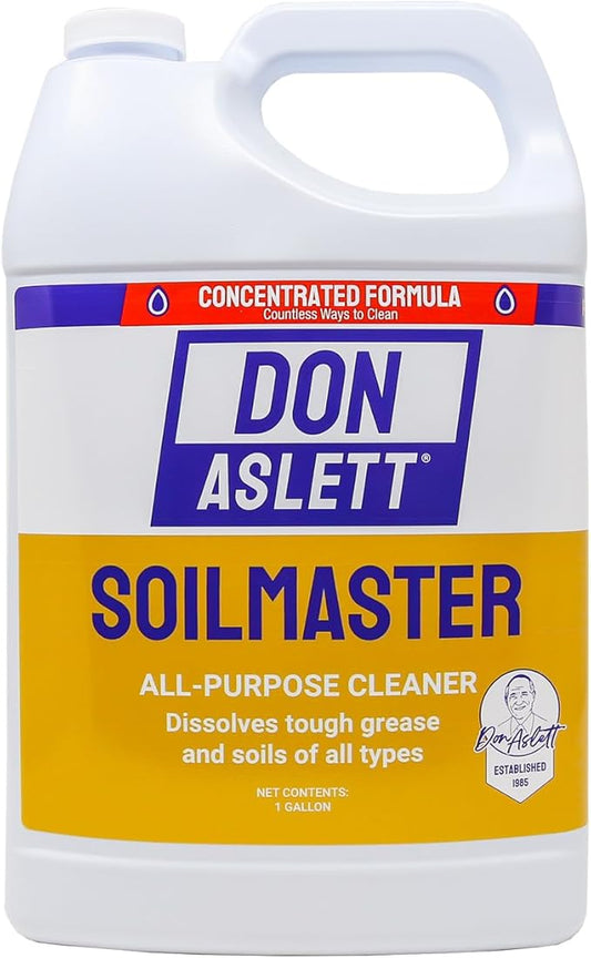Don Aslett SoilMaster Concentrate (1 Gallon) Organic Orange Heavy Duty Degreaser and Cleaner | Removes Tough Grease and Soils on Kitchen Countertops, Tablecloth, Sticky Cabinets, Walls, Doorknob