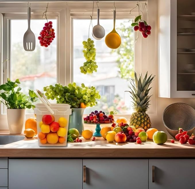 House Naturals 5 Gallon Food Grade Made in USA Plastic Bucket with lids, (Pack of 3) (Clear Square Buckets)