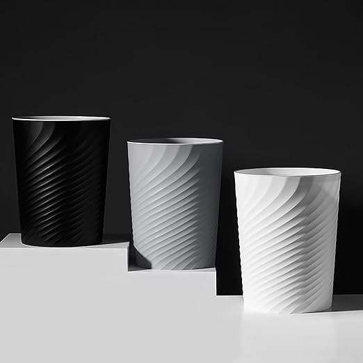 Small Bathroom Trash Can 1.8 Gallon Waste Basket 2 Pack Garbage Can for Toilet Office Bedroom, White