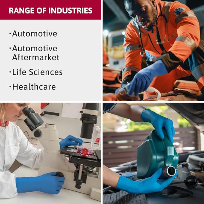 Ansell Microflex SafeGrip SG-375 Extra Thick Disposable Latex Gloves for Life Sciences, Automotive w/Textured Fingertips