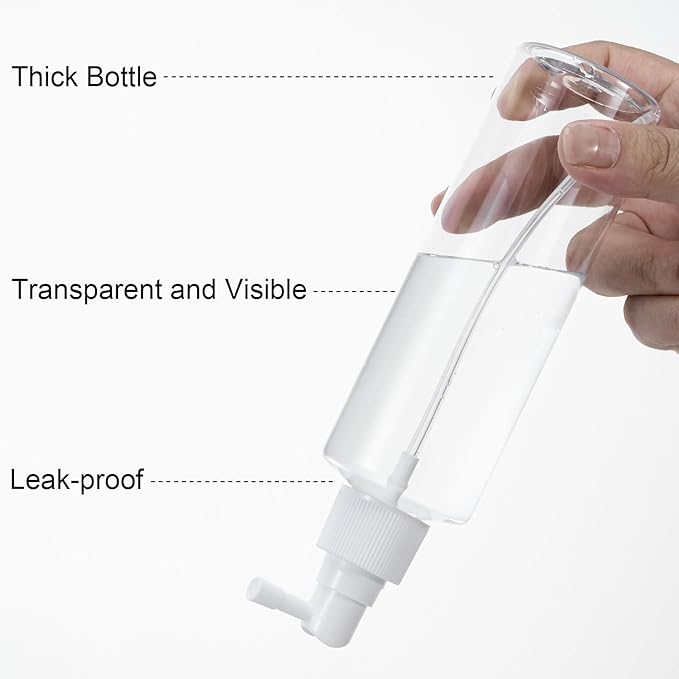 Yebeauty 4 Pack Refillable Small Spray Bottles Plastic Empty Fine Mister Long Mouth Travel Spray Bottle with Tight Cap Durable Sprayers Atomizer for Hair Perfumes Cleaning, 200ml/6.8oz Clear