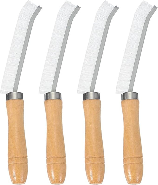 uxcell 4pcs Crevice Cleaning Brush, 8.6 Inch Hard Bristle Cleaning Brush Bathroom Cleaning Tools for Corner, Window, Faucets, White