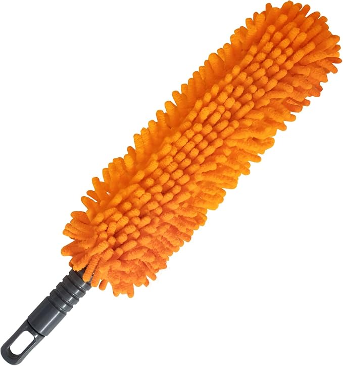 16'' Microfiber Duster with Long Handle,Reusable Detachable Head Duster for Car Interiors,Windows, Furniture, Electronics,Home