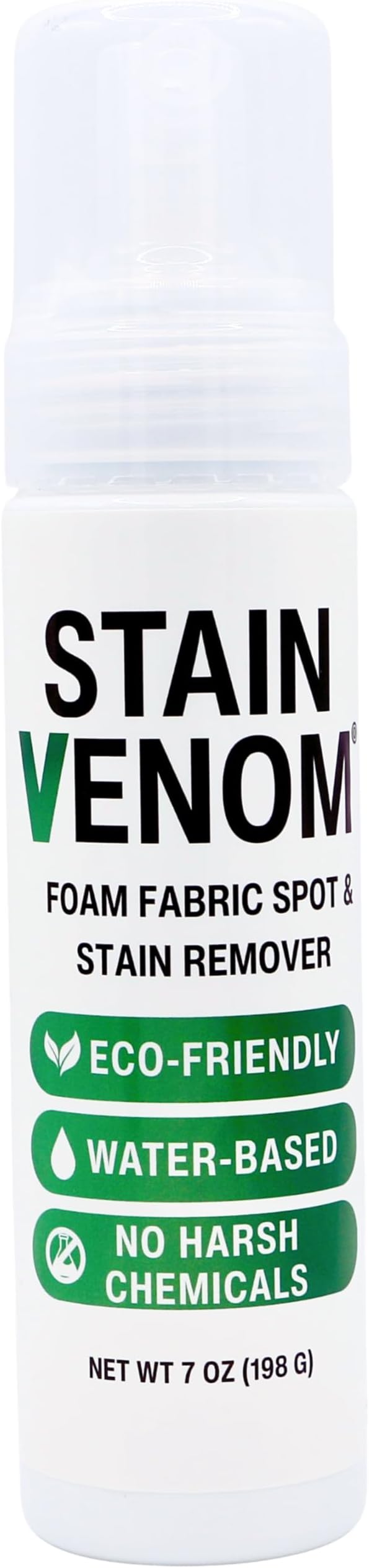 Foam Multi-Use Laundry and Fabric Stain Remover - 7 oz Bottle - Free From PFAAS, PFOS, PFOA, VOC’s, And 1,4 Dioxane- Works On Fresh Pet Stains, Red Wine, Blood, Lipstick, Motor Oil, Coffee