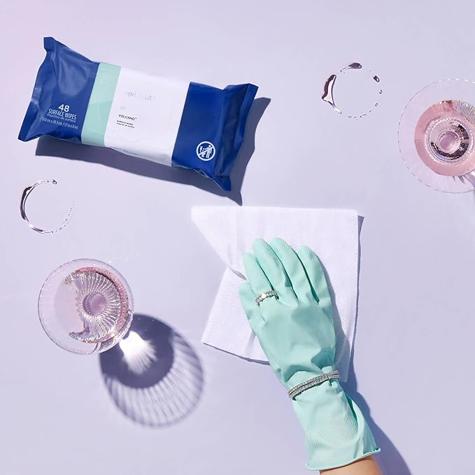 Capri Blue Volcano Multi Surface Wipes - Multi-Purpose Cleaning Wipes with Grapefruit & Tangerine Essential Oils - Safe for Countertops, Walls, and More - Non-toxic, Vegan & Cruelty Free (48 count)