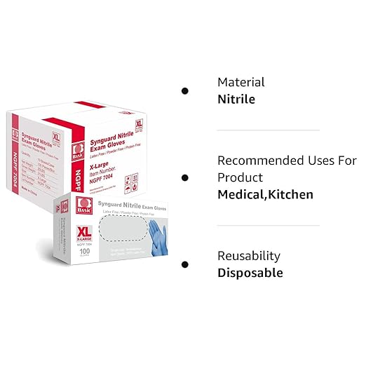 Jointown BASIC Medical Blue Nitrile Exam Gloves - Latex-Free & Powder-Free - NGPF7004 (Case of 1,000), Xtra Large