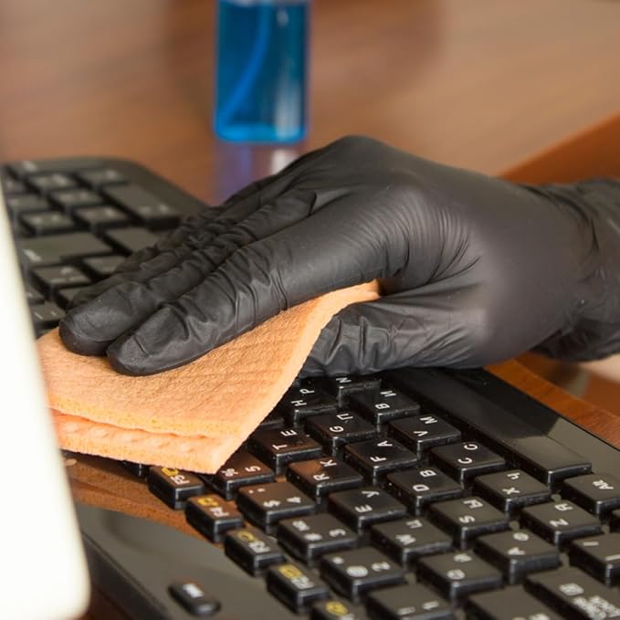 ForPro Professional Collection Disposable Nitrile Gloves, Chemical Resistant, Powder-Free, Latex-Free, Non-Sterile, Food Safe, 4 Mil, Black, Small, 1000-Count