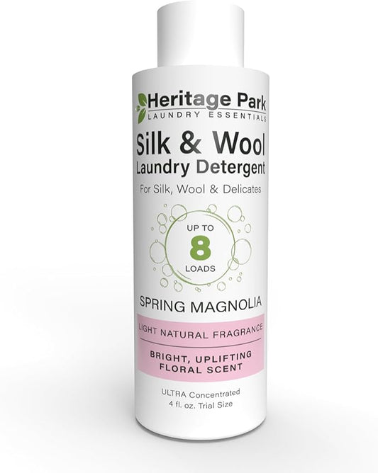 Heritage Park Silk & Wool Spring Magnolia Floral Scent, pH-Neutral Laundry Detergent - Enzymes-Free, Ultra Concentrated (4 fl oz Trial Size)