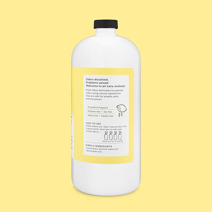 Fresh Wave Lemon Scent Odor Eliminator Spray & Air Freshener Refill, 32 fl. oz.