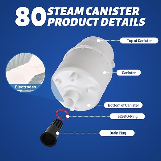80 Canister Substitute for Aprilaire 800 Replacement Canister OEM, 80 Steam Canister Replacement for Aprilaire 800 Canister, 80 Canister for Aprilaire 800 801 865 866 Whole House Humidifiers 2 Pack
