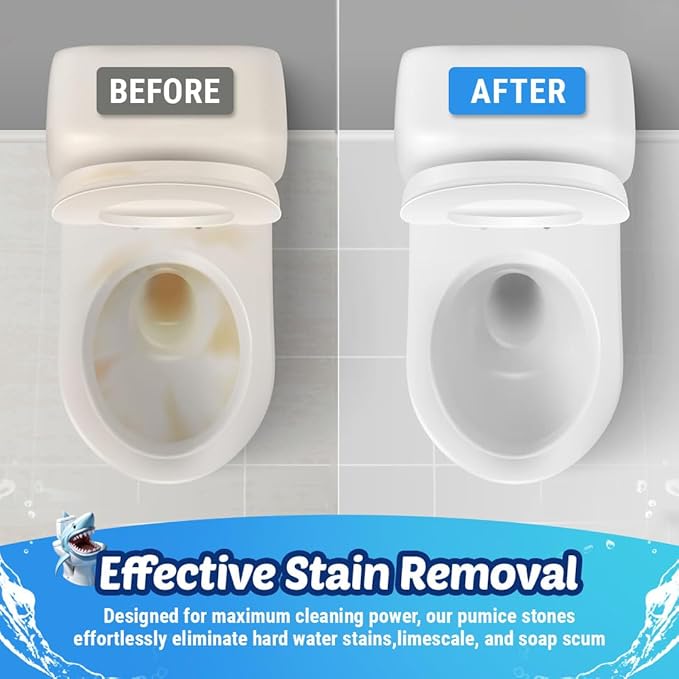 2 PACK Pumice Stone for Toilet Cleaning | Toilet Pumice Stone with Handle | Pumice Cleaning Stone for Toilet Bowl