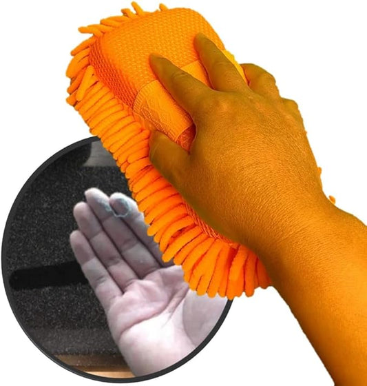 Electrostatic Hand Duster for Fast Cleaning Sensitive Surface, Non Feather Type, No Dust Fly, Desk Car Dust Brush, with Modified Washable Chenille Microfiber