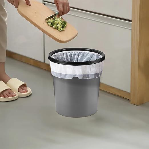 Plastic Small Trash Can Wastebasket - Garbage Can Basket for Bathrooms - Laundry Room, Kitchens, Offices, Kids Rooms, Dorms - Grey