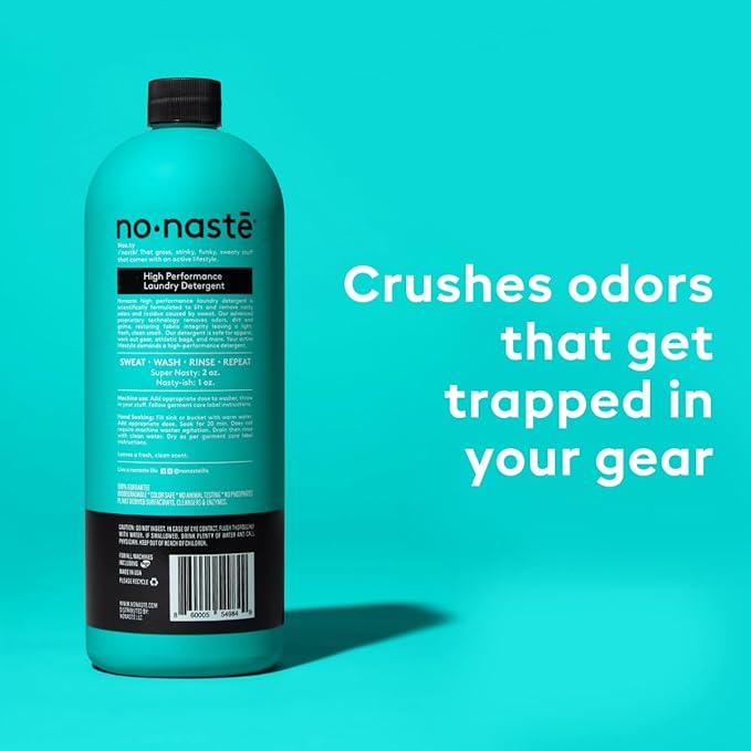 Nonaste Liquid Laundry Detergent - Pure Clean, 32 Fl Oz (Pack of 1) - Active Wear Laundry Detergent for Workout Clothes & More - Unscented, Gentle & Color Safe