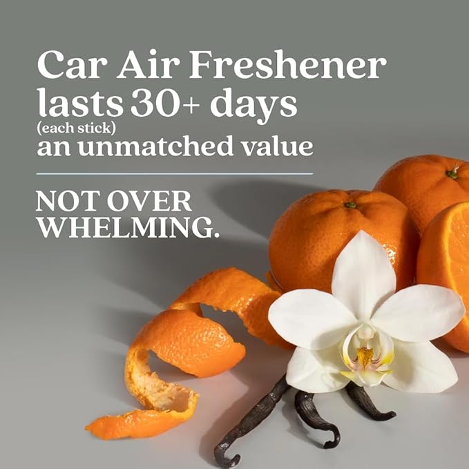 Enviroscent Non-Toxic Car Air Freshener | Natural Car Air Freshener | Essential Oil Diffuser | Car Scent Lasting Over 480 Days | 8 Packs of 2 Hanging Auto Stix (Black Vanilla & Mandarin)