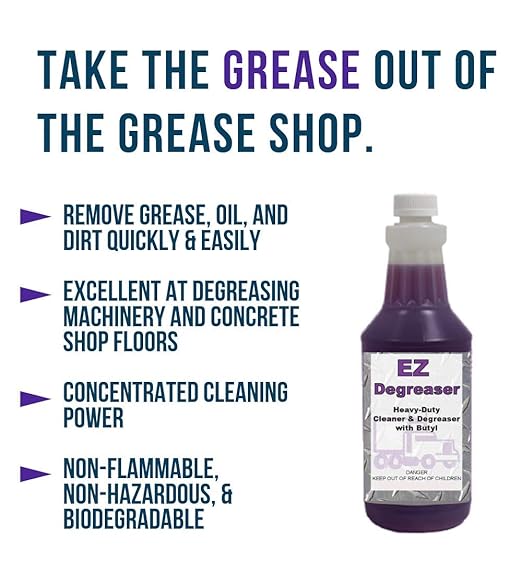 EZ Degreaser | Concentrated, Heavy-Duty, Alkaline, Butyl-Based Degreaser - 1 Quart