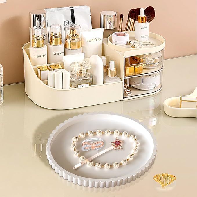 2PCS Oval Resin Tray Molds, Durable Silicone Coaster Moulds, Round Tray Mold with Edges Silicone Concrete Molds, Epoxy Resin Molds for DIY Jewelry Trinket Tray Home Decoration (Pallet)