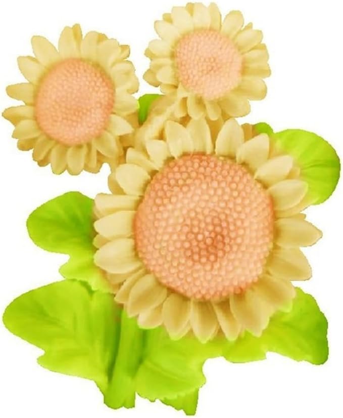 3D Flower Bouquet Candle Soap Silicone Molds Fondant Chocolate Candy Cake Decorating Mould Resin Clay Baking Pastry Tools (Sunflower)