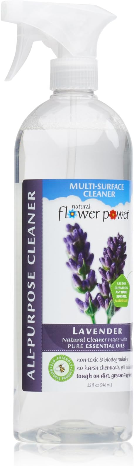 All-Purpose Cleaner Concentrate - Makes 32 Fl Oz Just Add Water - Multi-Surface Cleaning Spray, Non-Toxic, No Harsh Fumes or Chemicals, Child & Pet Safe - Lavender