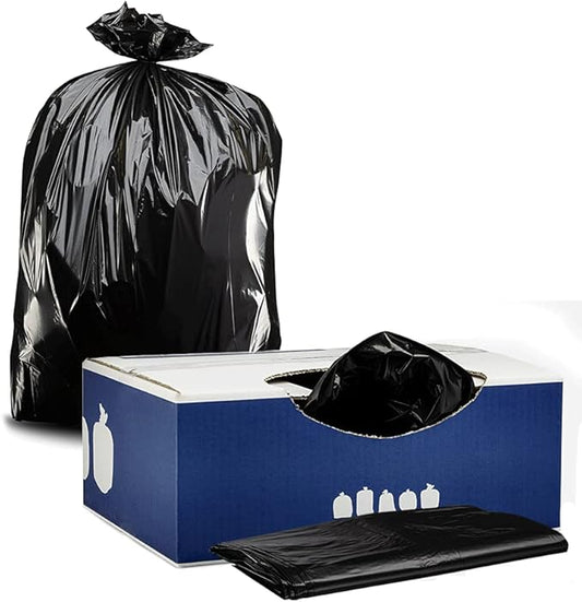 Plasticplace 32-33 Gallon Trash Bags │ 1 Mil │ Black Heavy Duty Garbage Can Liners │ 33” x 39” (100 Count)