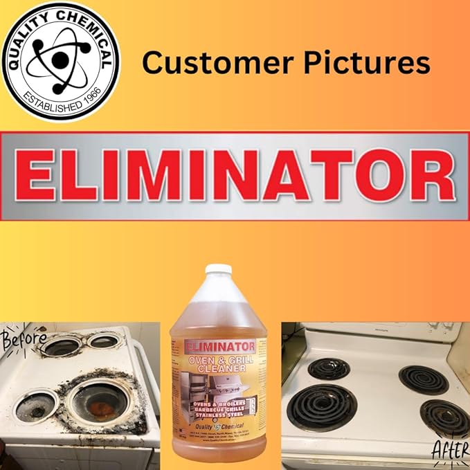Quality Chemical Oven Cleaner & Grill Cleaner - Heavy-Duty/Fast Acting & Easy to Use/Degreaser/Heavy Duty Oven Cleaner/Best Oven Cleaner/Made in USA - 128 oz (Pack of 4)