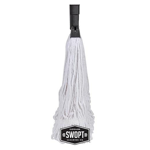 SWOPT Cotton Mop Head — Cleaning Head Interchangeable with All SWOPT Cleaning Products for More Efficient Cleaning and Storage — Great to Use on Wood, Laminate or Tile Floors, Machine Washable